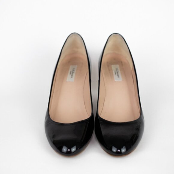 L.K. Bennett Black Patent Leather Wedge Pumps Size 9 EUR 39 - Picture 2 of 12